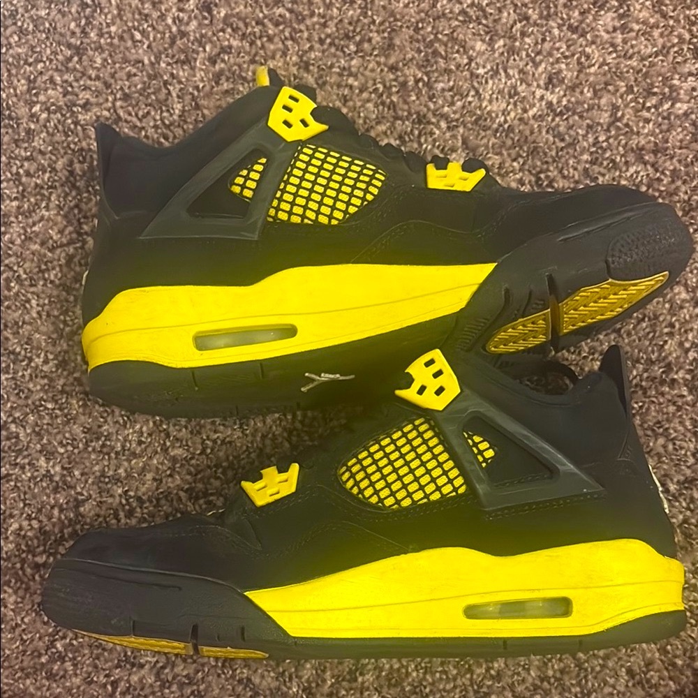 Jordan Black and Yellow Athletic Shoes